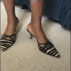 Antonio Melani Zebra Print Mules