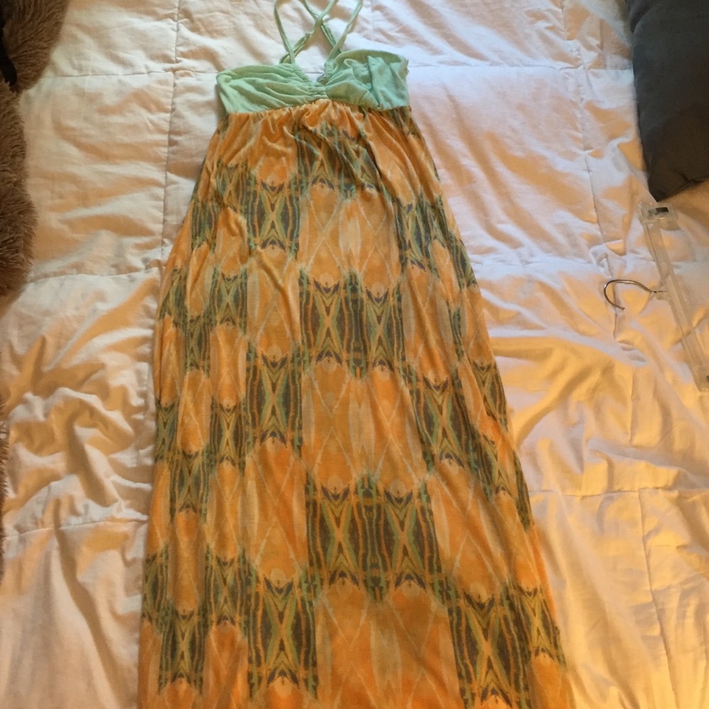 Patterned cotton maxi dress