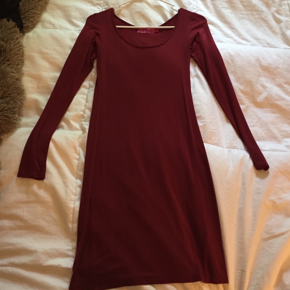 Maroon body-con dress
