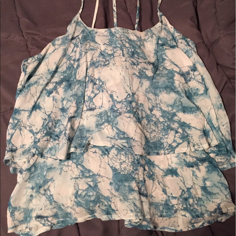 Blue and white tank top