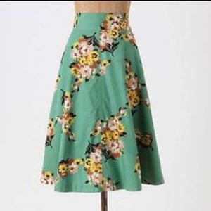 Plenty by Tracy Reese Floral Green Midi Skirt ⭐️