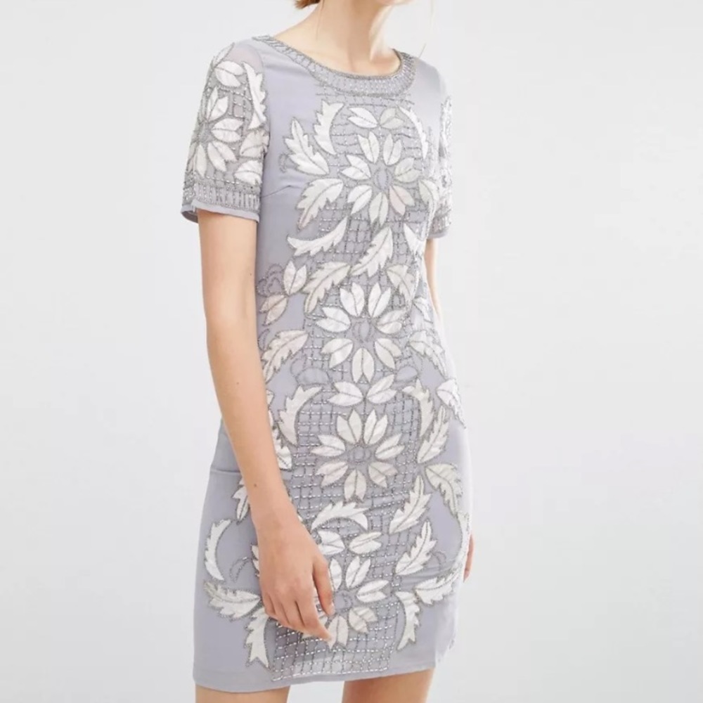 Frock and Frill velvet Embellished shift dress