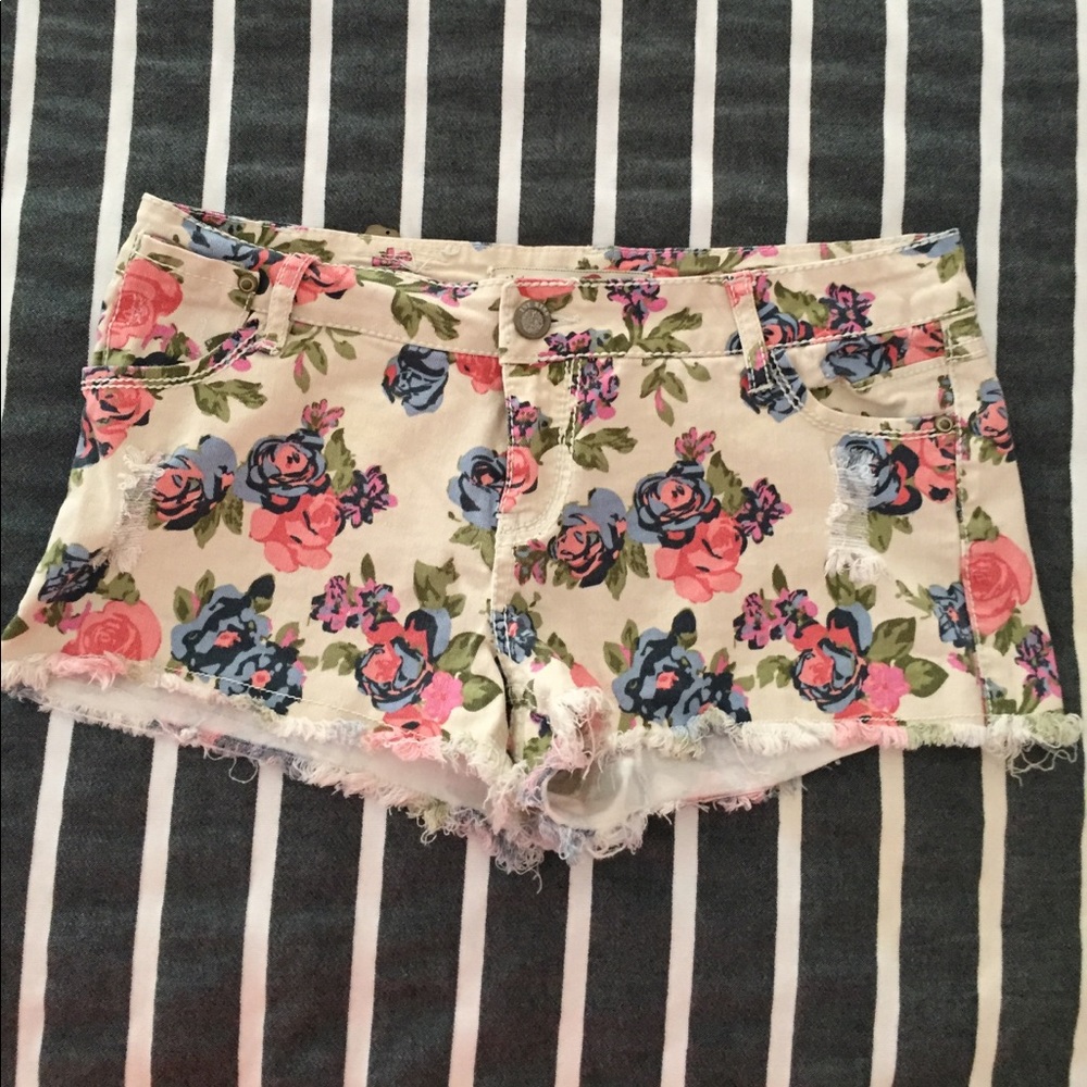 Floral Denim Shorts