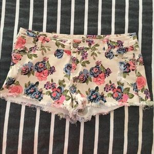 Floral Denim Shorts