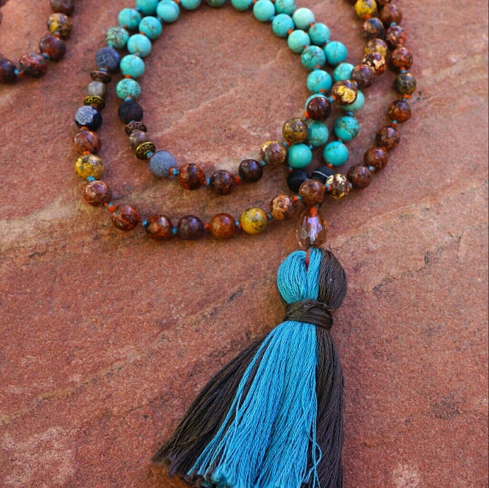 Handmade Mala Prayer Mediation Beads Necklace 108