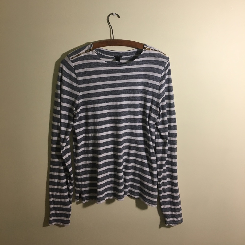 J Crew Long Sleeve Zipper Top