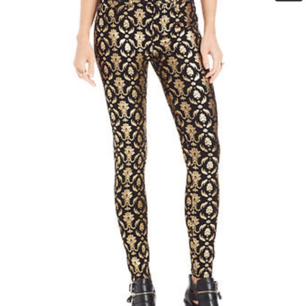 Black and gold skinny jeans