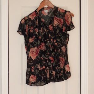 Converse Ruffled Sleeveless Blouse in Size Small