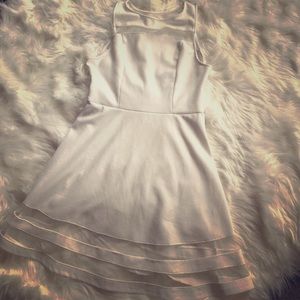 White Sleeveless Dress with peekaboo sheer cutouts