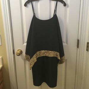 Gianni Bini emerald and gold semi-formal dress