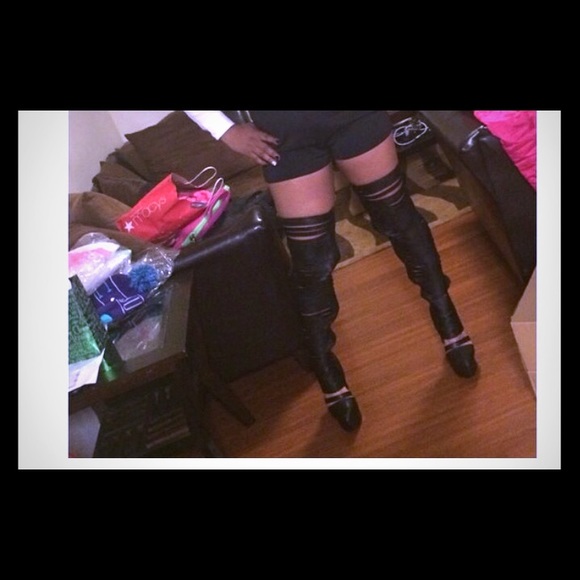 JEFFREY CAMPBELL MILLENNIUM - BIG PLTFM BOOT – Shoe Market NYC Thigh high Jeffery Campbell wedge boot