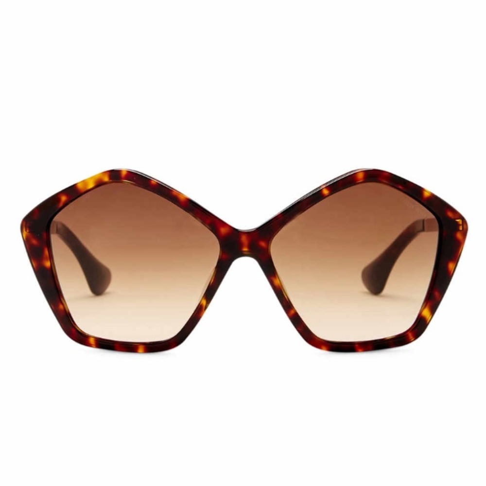 MIU MIU PENTAGON ACETATE TORTOISE SUNGLASSES