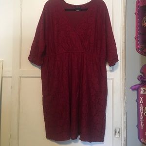 Final price Torrid burgundy lace dress
