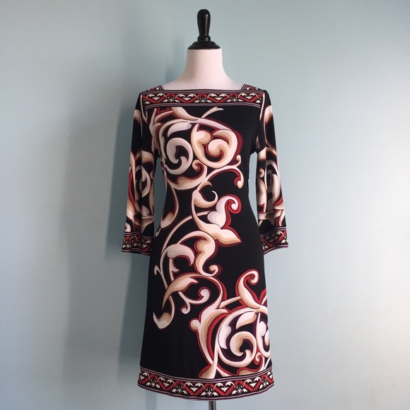 White House Black Market Dresses & Skirts - WHBM Long-Sleeved Printed Dress