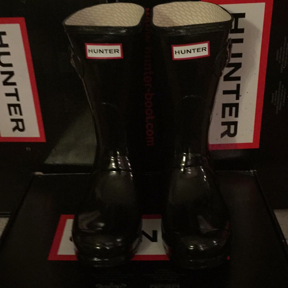 Hunter rain boots, original short black Gloss.