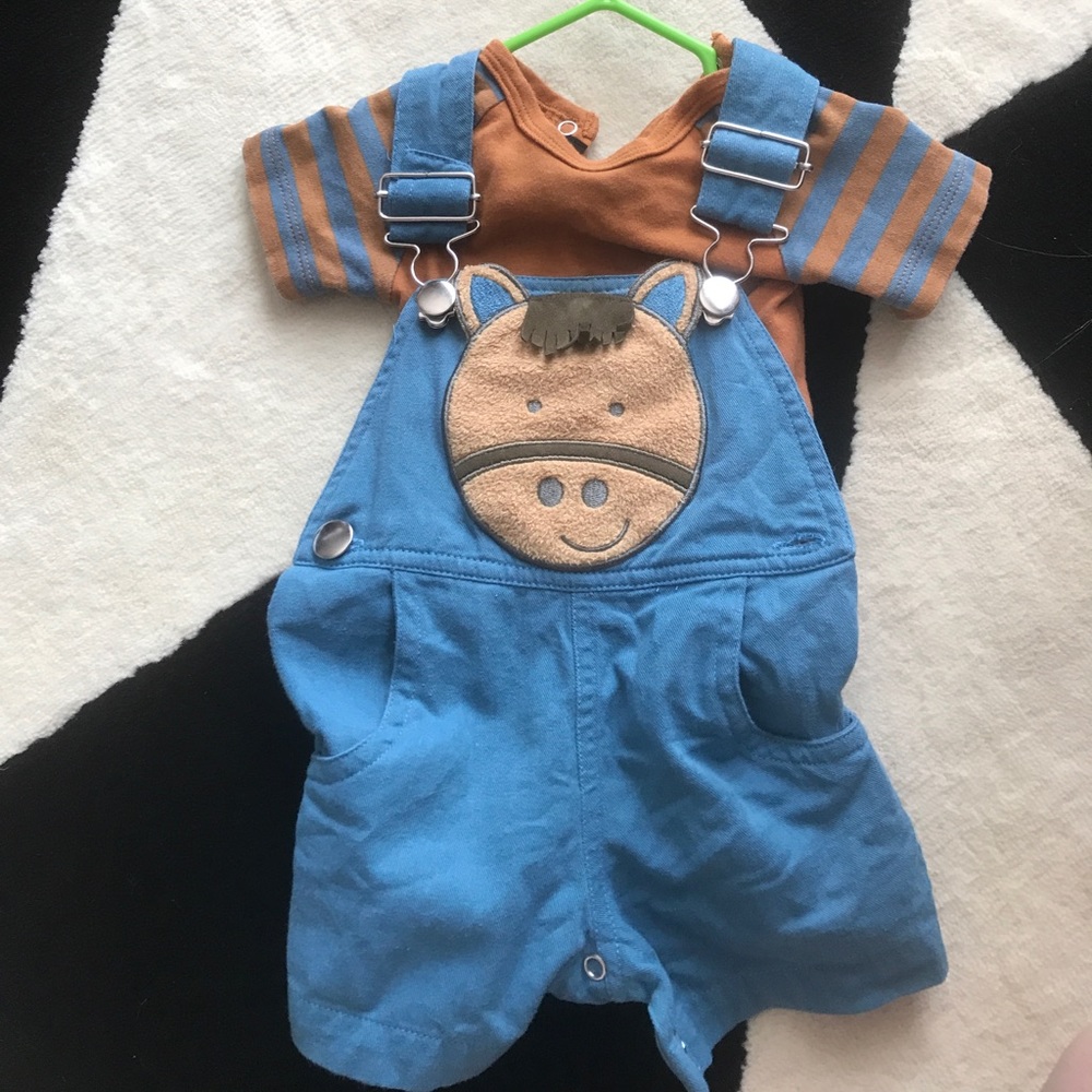 SOLD-MudPie Horse Overalls