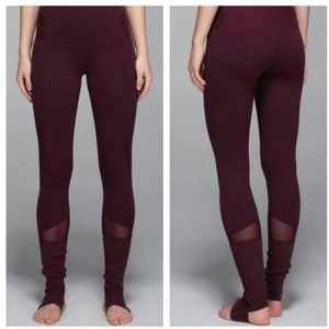 Lululemon Devi maroon high rise legging w/ mesh