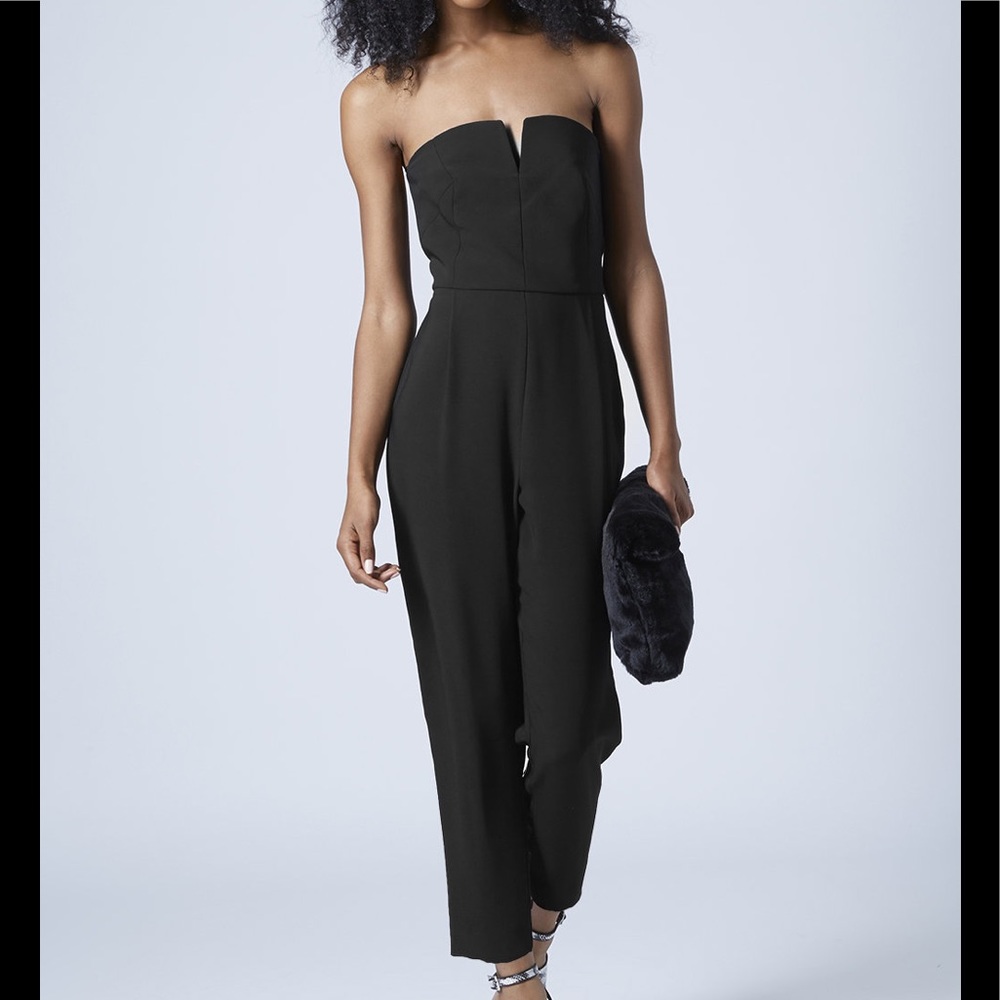 Black TOPSHOP strapless jumpsuit