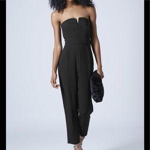 Black TOPSHOP strapless jumpsuit
