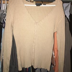 Tan button down sweater