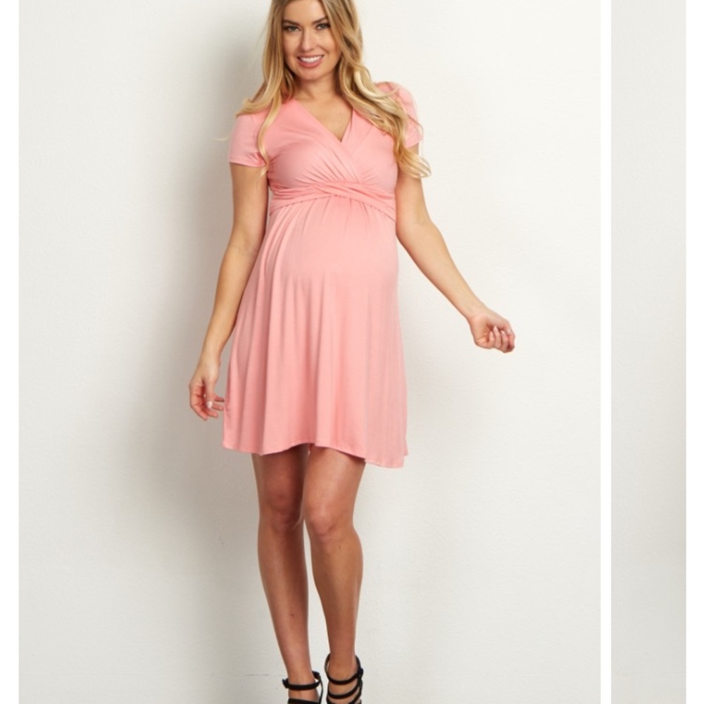 Pink blush maternity dress