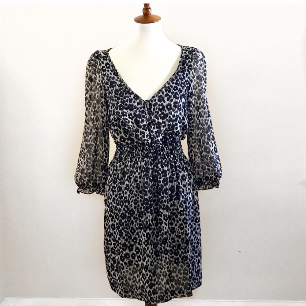Zara Leopard Print Chiffon Career Dress