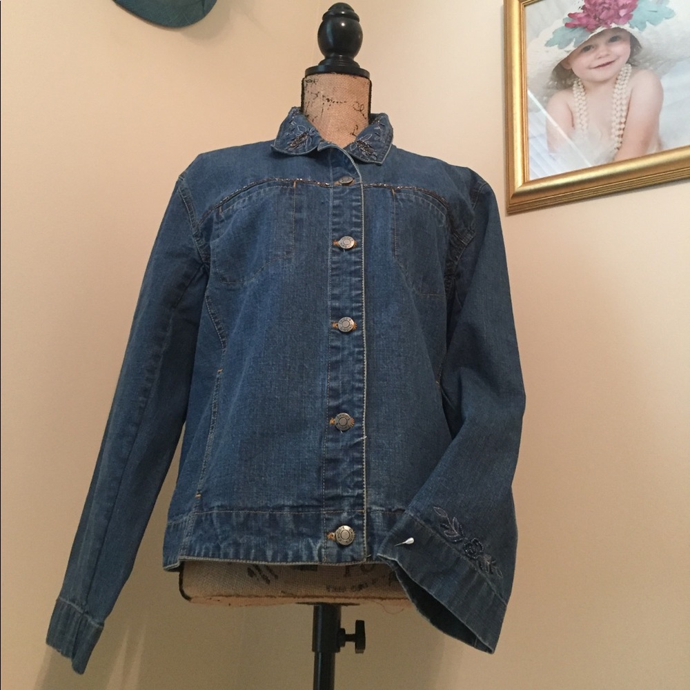 Chicos Beaded Denim Jacket