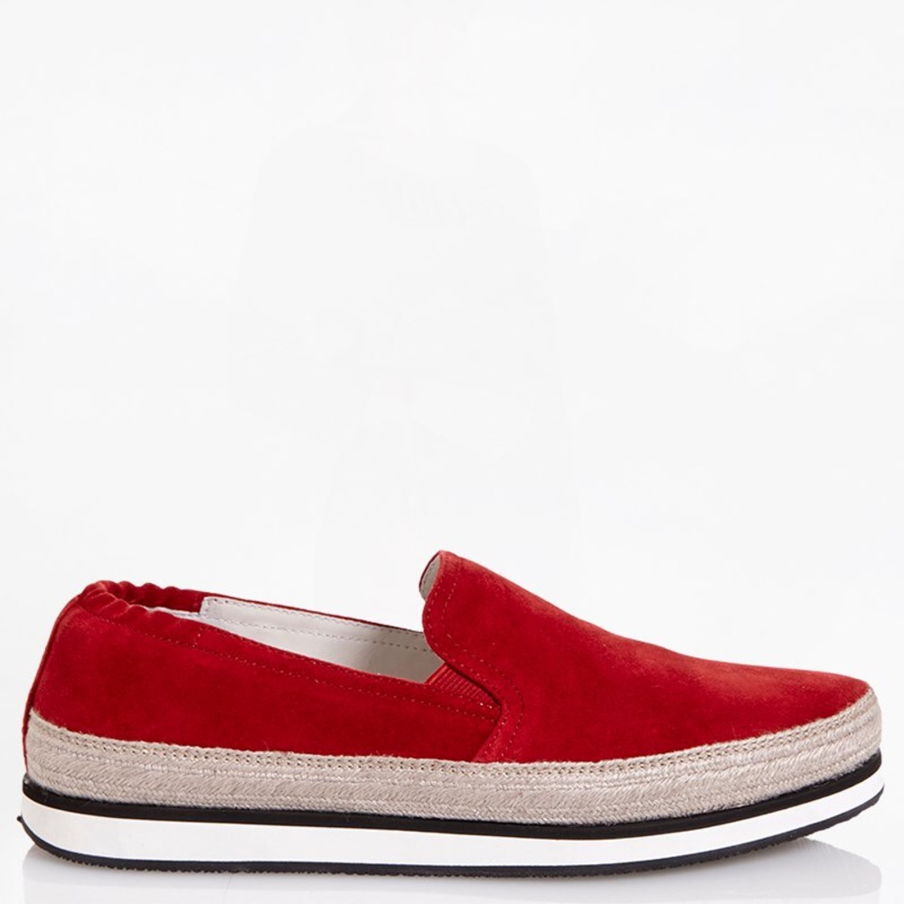 Prada Leather Slip-On Espadrilles