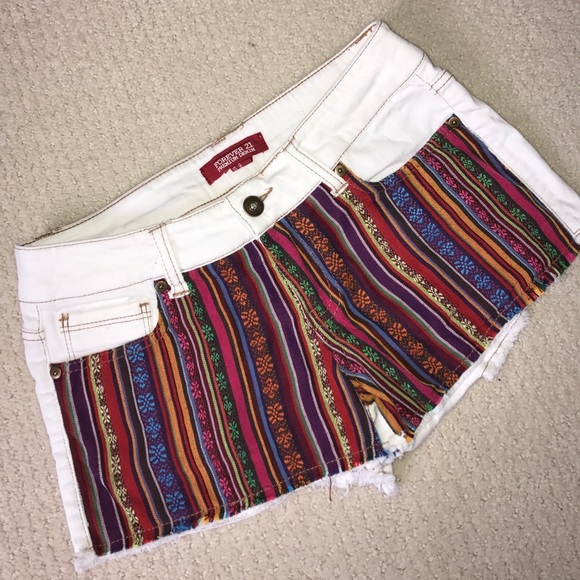 Forever 21 White Jean Shorts - Picture 1 of 4