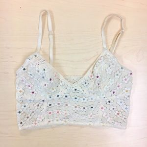 Intimately Free People Cream Floral Bralette