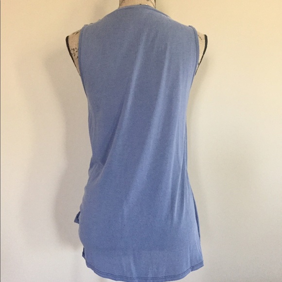 LAST 1! Dusty blue front tie knit tank - Picture 3 of 7
