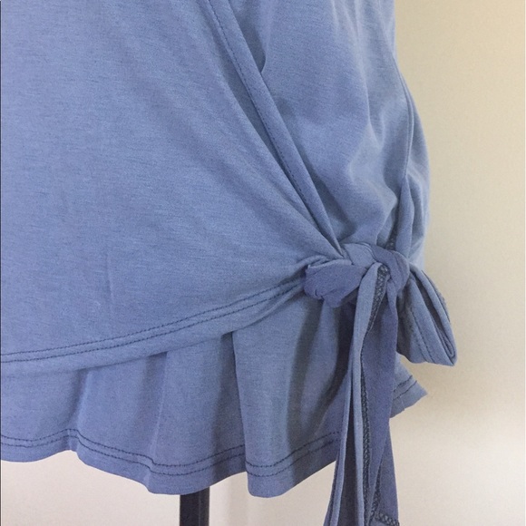 LAST 1! Dusty blue front tie knit tank - Picture 4 of 7