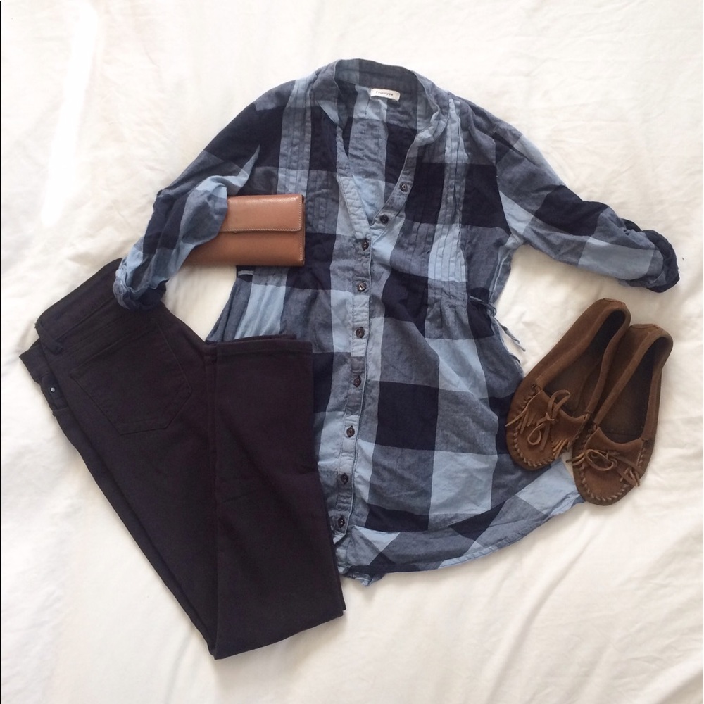 Tunic top | Blue | Checked print
