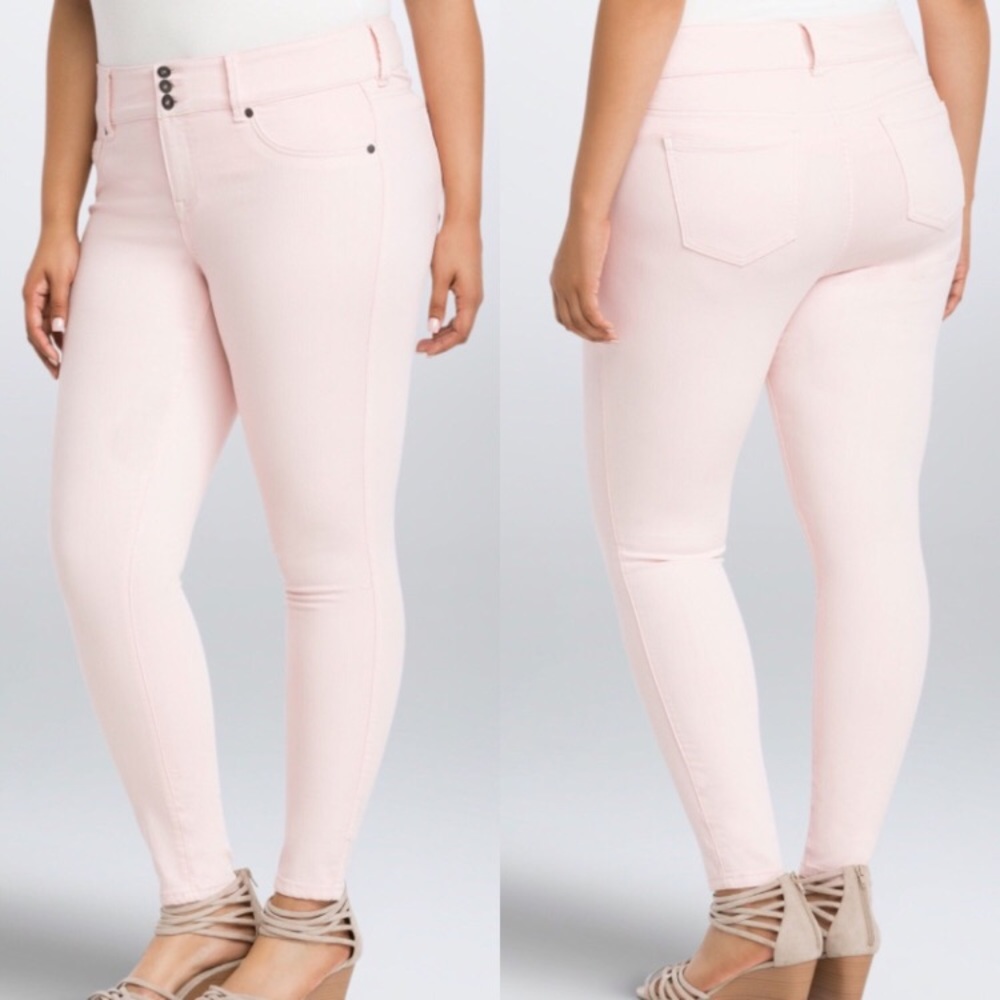Light pink Torrid stretch denim pants