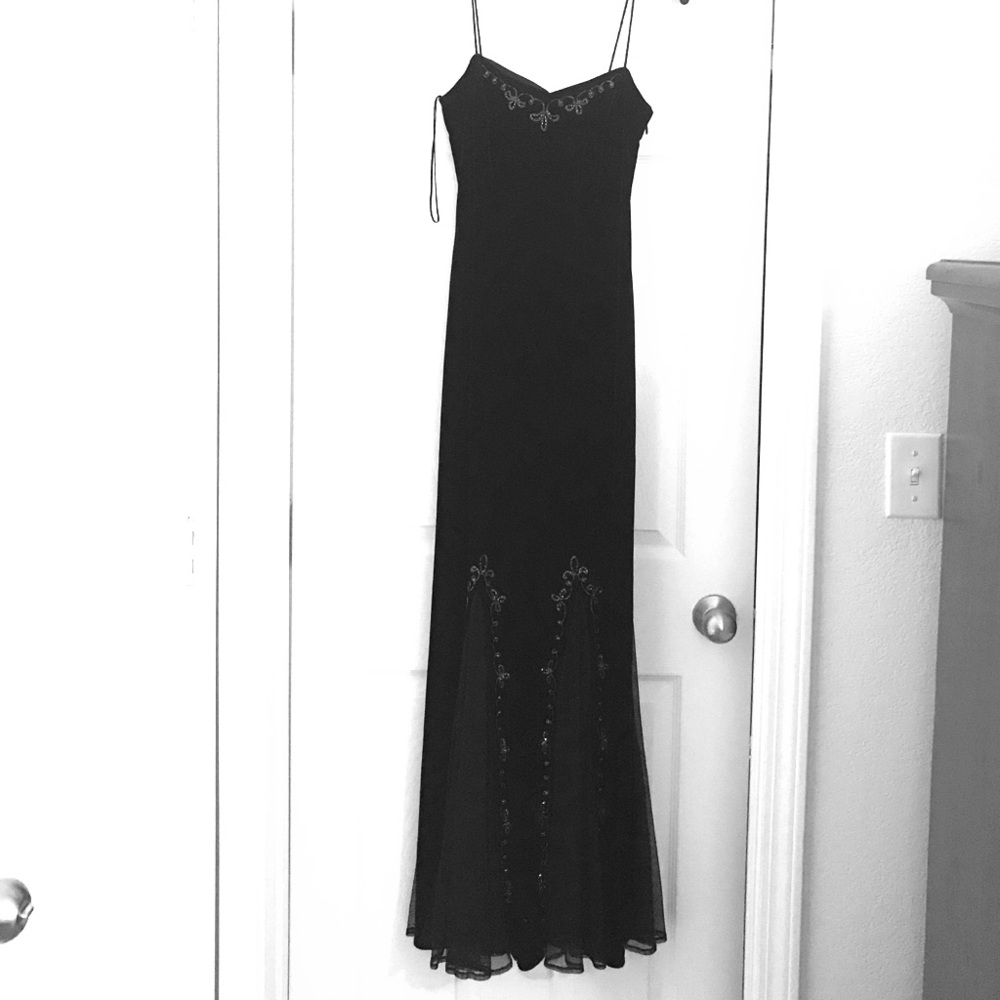 Floor Length Black velvet dress