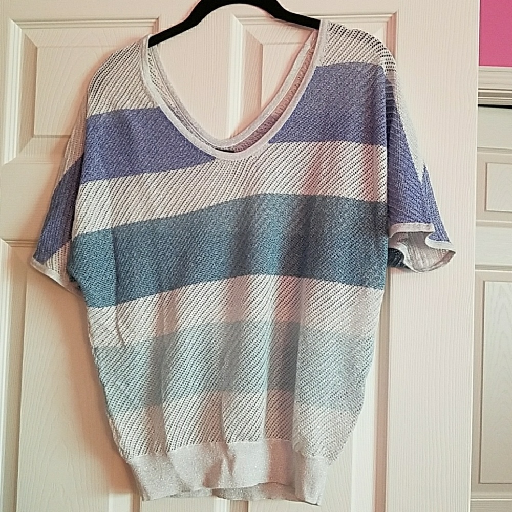 Glitter short sleeve sweater