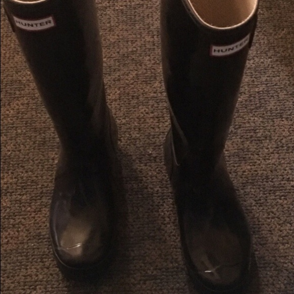 Hunter Black gloss boots