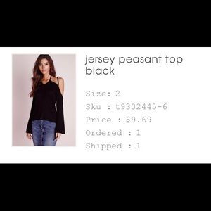 Black flow sleeve peasant top