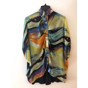 L | Watercolor Korean Designer Blouse