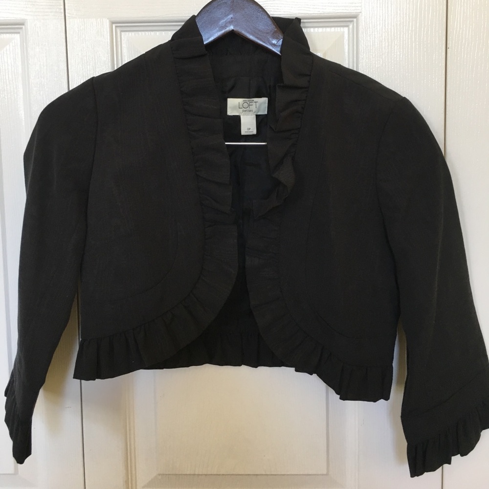 Ann Taylor Loft Bolero, black, 0P