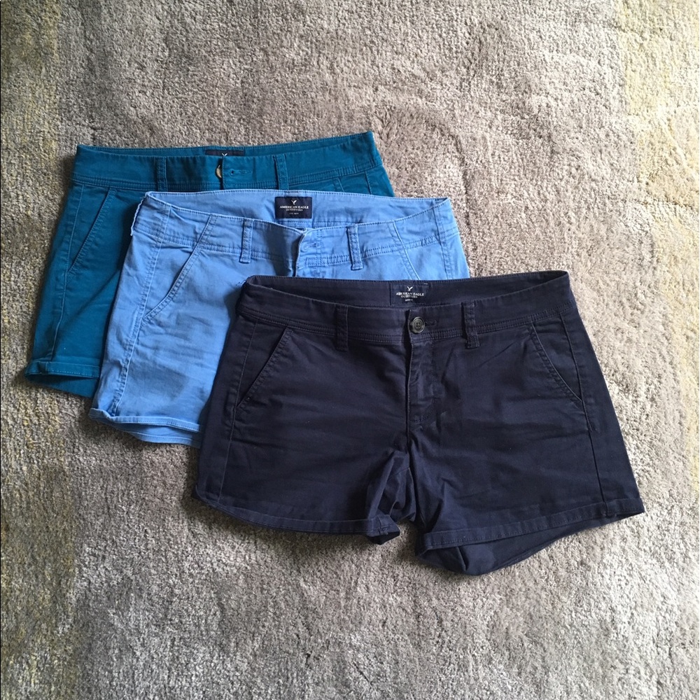 3 Blue Stretch midi Shorts from American Eagle