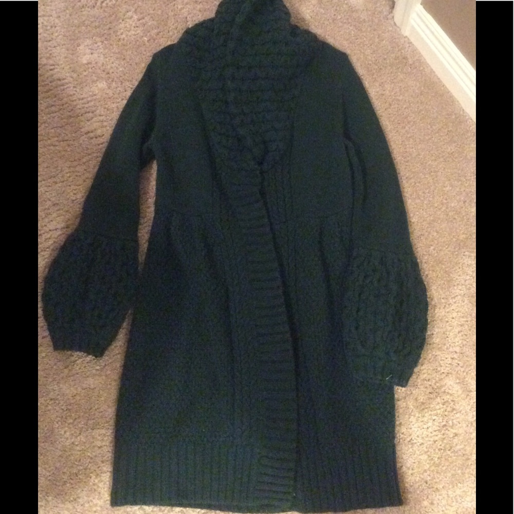 Long knit cardigan coat