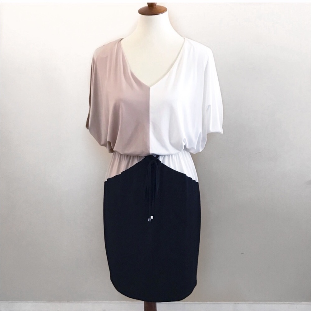 New York & Company Cold Shoulder Colorblock Dress