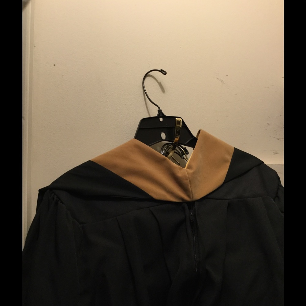 Black and Gold Master's degree hood