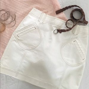Loft - White Denim Skirt