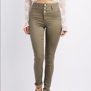 High waisted skinny jeans