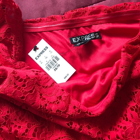 ππ Host Pick Red Lace XS Express Shoulder Dress - Picture 8 of 8