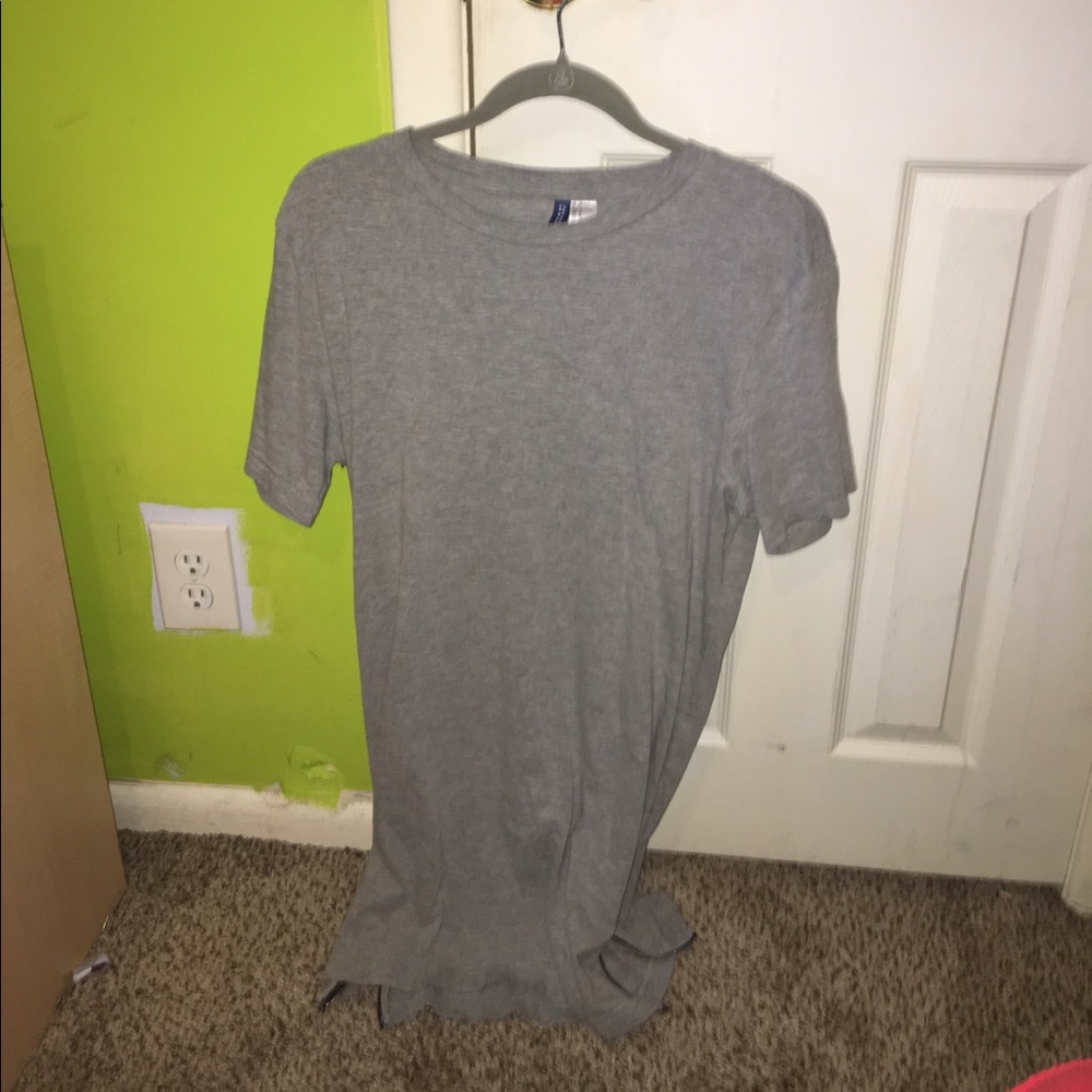 Zipper extended long T shirt