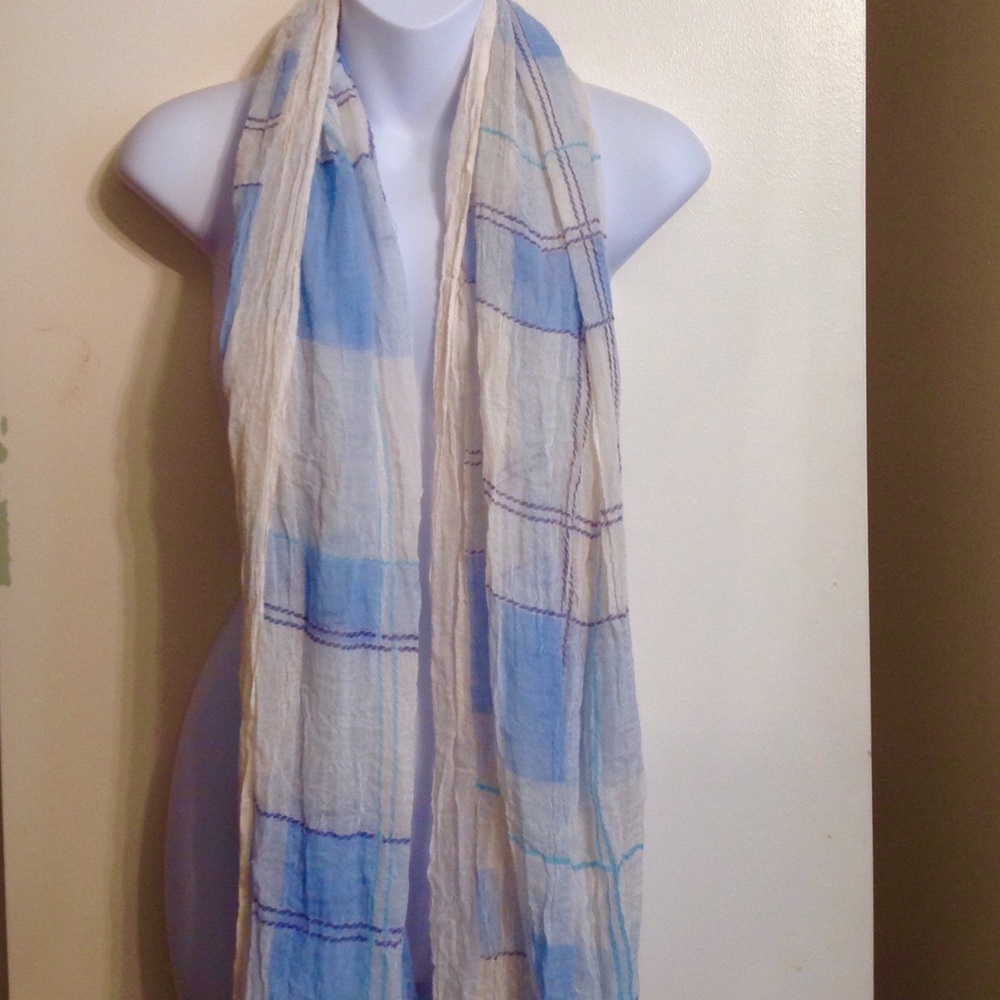 Blue and white scarf