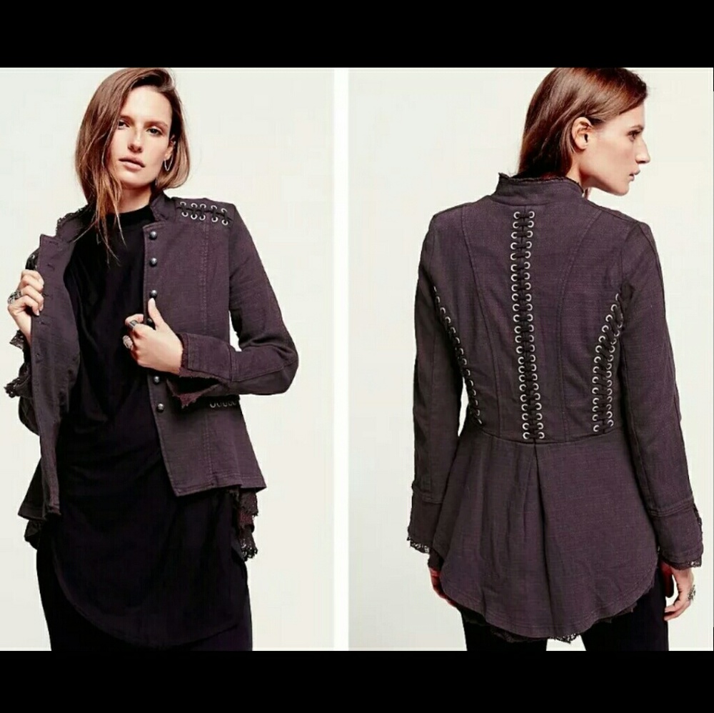 Free people Victorian lace up jacket XS